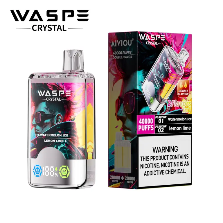 WASPE Crystal 40000 40K Puffs Double Taste LCD Display Disposable Vape