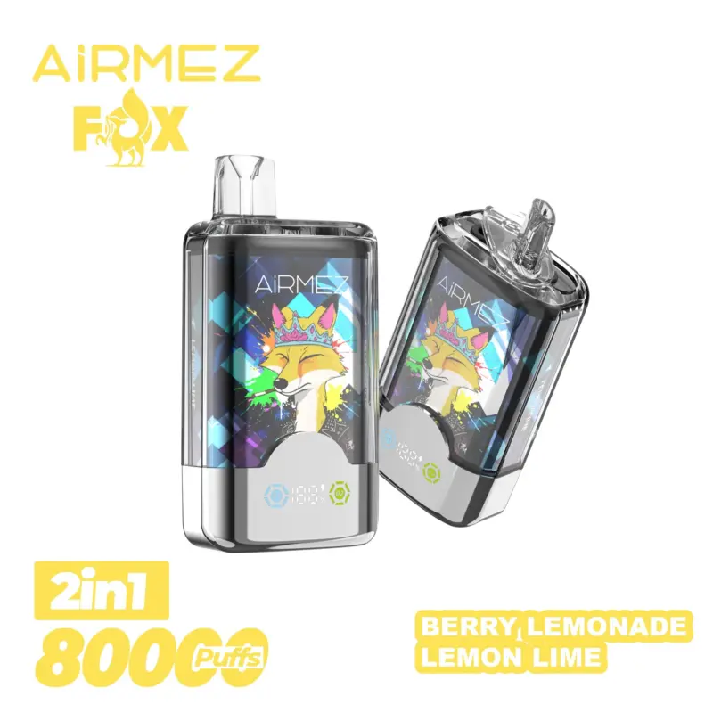 Airmez Fox 2 in 1 80000 80K Puffs Double Taste LED Display Disposable Vape EU Warehouse