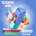 VOPK Triple 60000 60k Puffs 3 in 1 Flavors Newest Original Rechargeable LED Display Disposable Vape