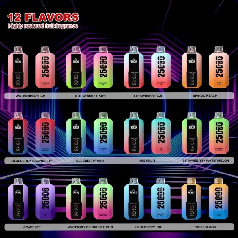 Bang 25000 25k Puffs 0% 2% 3% 5% Nicotine New LED Display Vape Electronic Cigarette Pod