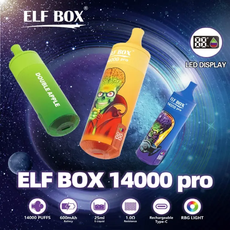 ELF BOX RGB 14000 Pro Original LED Display Edition 14000 Puffs Disposable Vape Pen